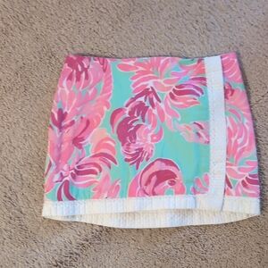 Lilly Pulitzer Pink and Green Floral Mini Skirt